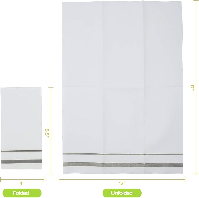 FOCUSLINE 200 Linen Feel Disposable Bathroom Napkins, Soft and Absorbent Paper