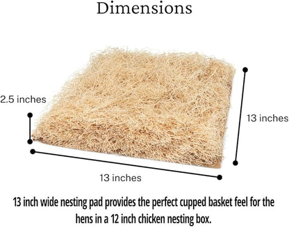Chicken Nesting Pads for Chicken Coop Accessories - 12 Pack - USA Aspen - Professional Grade Excelsior Bedding – Easy Clean Up - Absorbs Moisture - 100% Natural, Dust-Free Liners for Laying Hens 13x13
