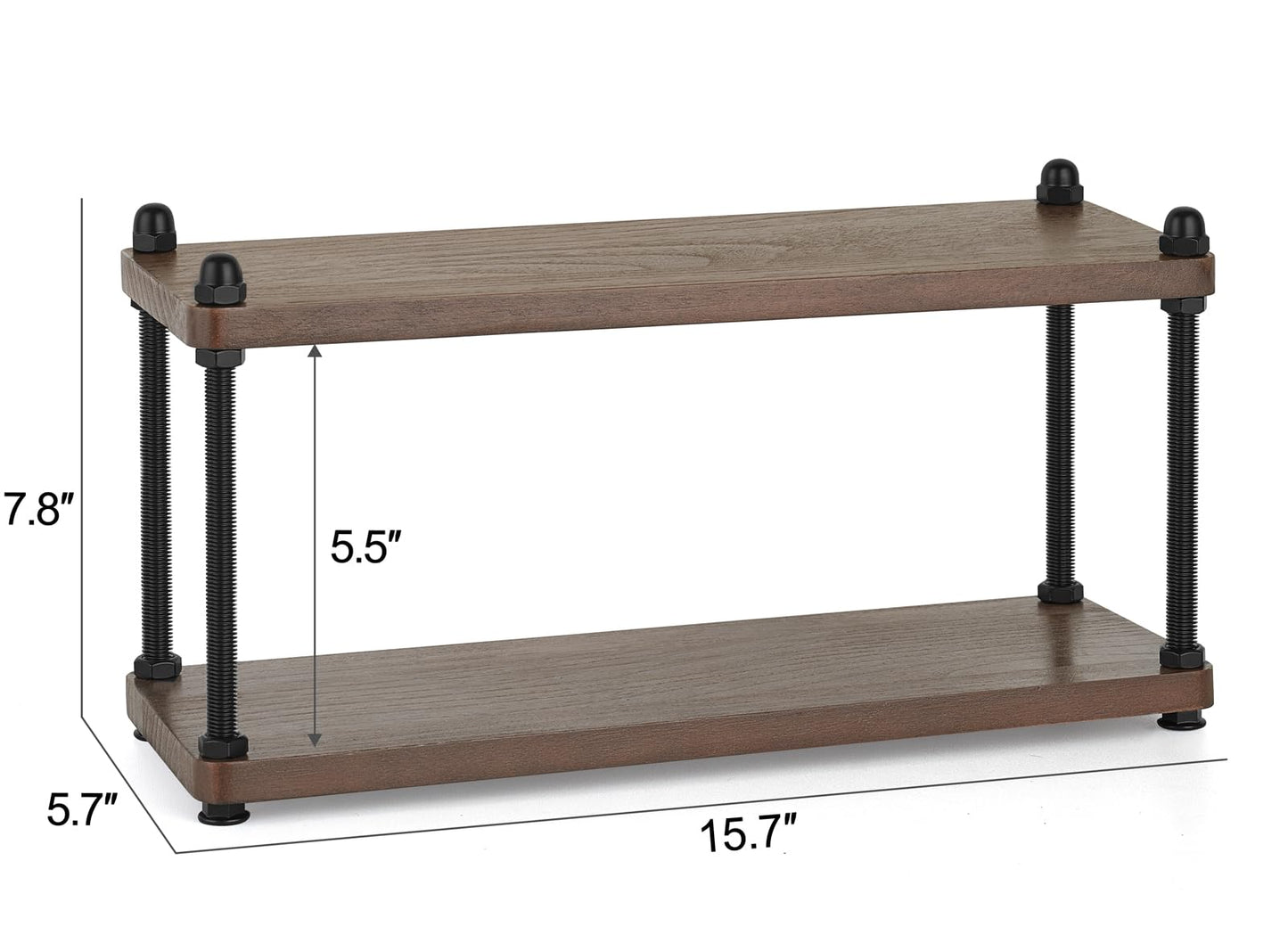 Mkono Coffee Station Organizer Wooden Mug Holder for Countertop Cup and Mug Shelf for Coffee Bar Accessories Rustic Matcha Stand 2 Tier Storage and Display Rack for Tea Cups Kitchen Office