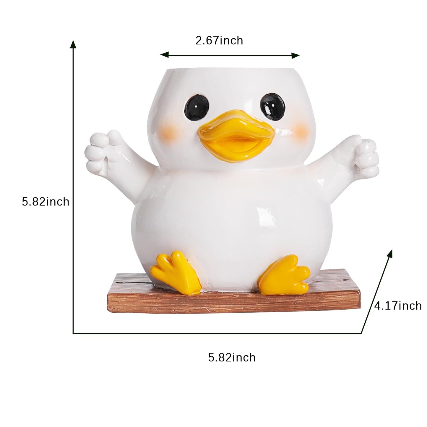 NINIPAPA Hanging Duck Planter for Indoor Plants Cute Resin Succulent Pots with Drainage Hole, Swing Duck Hanger Plant Pot Gifts on Mother's Day Birthday Christmas