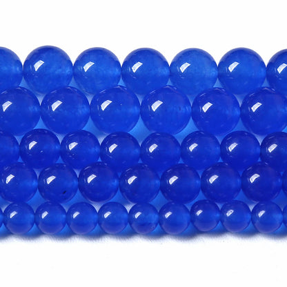 4MM 88PCS Deep Blue Chalcedony Natural Stone Loose Beads for Jewelry Making DIY Bracelet