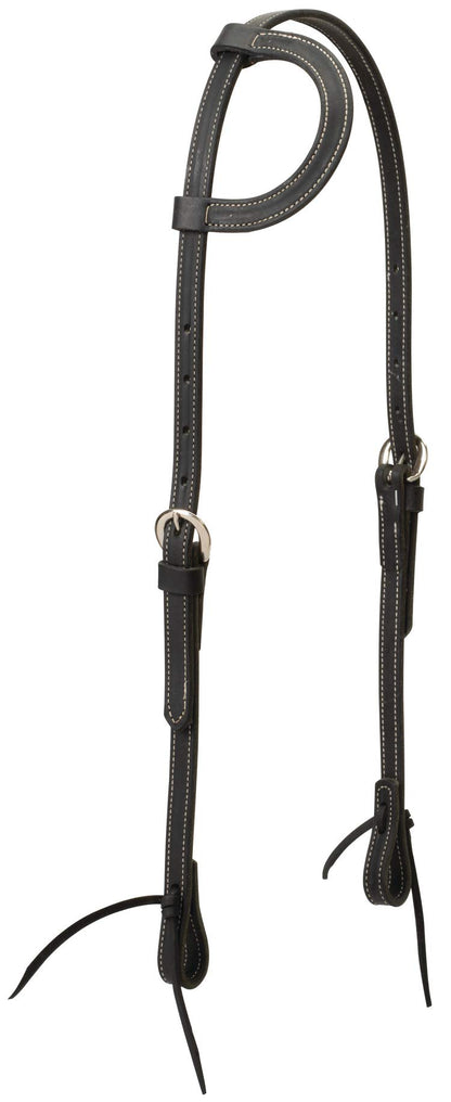 Weaver Leather Flat Sliding Ear Headstall , Black, Horse