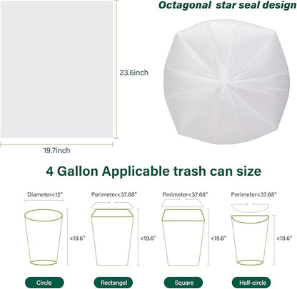 Inwaysin 4-6 Gallon Small Trash Bags Biodegradable 180 Counts, Ultra Thick &