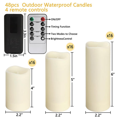 144-Pack LED Flameless Candles with Remote Control - Battery Operated, Timer, Dimmable, 3D Flame Flickering , Perfect for Halloween Christmas Parties,Wedding,Home Decor ,Gift and Special Occasions.