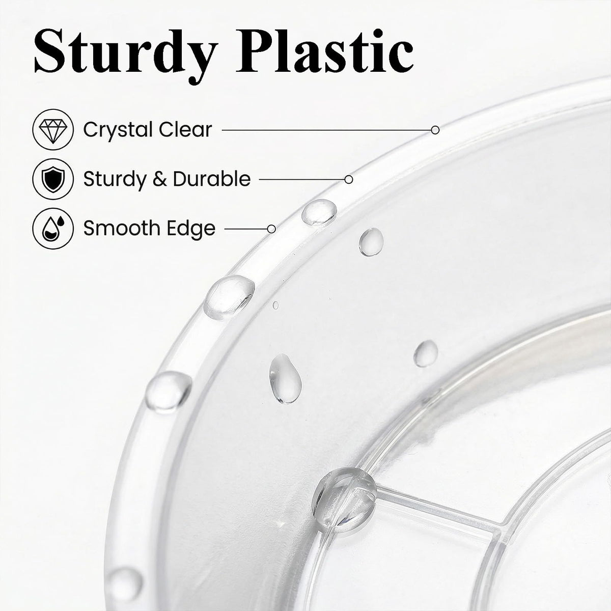 Tulpeed 50 Pack Clear Plant Saucer 4.7 Inches Plant Trays for Pots Plastic Round Drip Trays Flower Pot Saucers Black Planter Water Tray Plant Drainage Tray