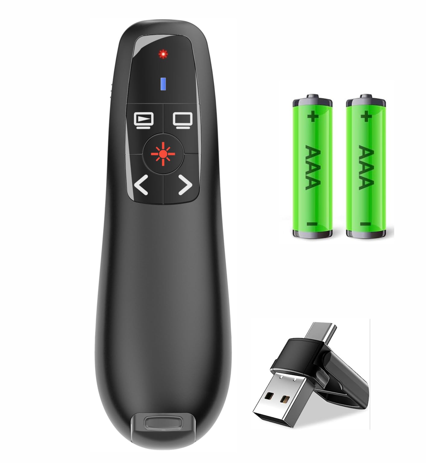 Presentation Clickers Wireless Presenter Remotes for PowerPoint, Powerpoint Clicker with Volume Control PowerPoint Slide Advancer for Mac, Receiver with Dual Functions,Computer, Laptop, LBBYDDLL