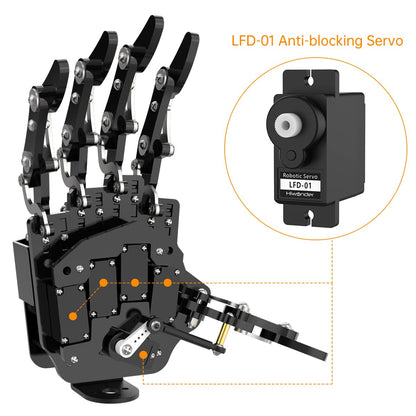 Robot Hand Five Fingers Solely Movement Bionic Robot Mechanical Arm DIY - Right Hand with Servo Tester