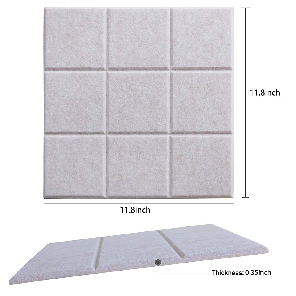 Uoisaiko Large Felt Board Tiles for Wall with 30 Push Pins, 11.8"x11.8" Pack of 6 Pin Board Notice Boards for Home Office Kitchen, Bulletin Board Wall Tiles for Photos Memos (Orange+Grey, 6 Pack)