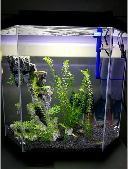 19 inches LED Aquarium Light, 10W Fish Tank Light Underwater Light Submersible Crystal Glass Lights, 9.2ft/2.8m Long Wire Length, White