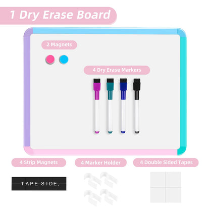 VUSIGN Small White Board Dry Erase, 11''x14'' Magnetic Dry Erase Board, Mini Whiteboard with Markers for Students, Fridge, Wall, Locker