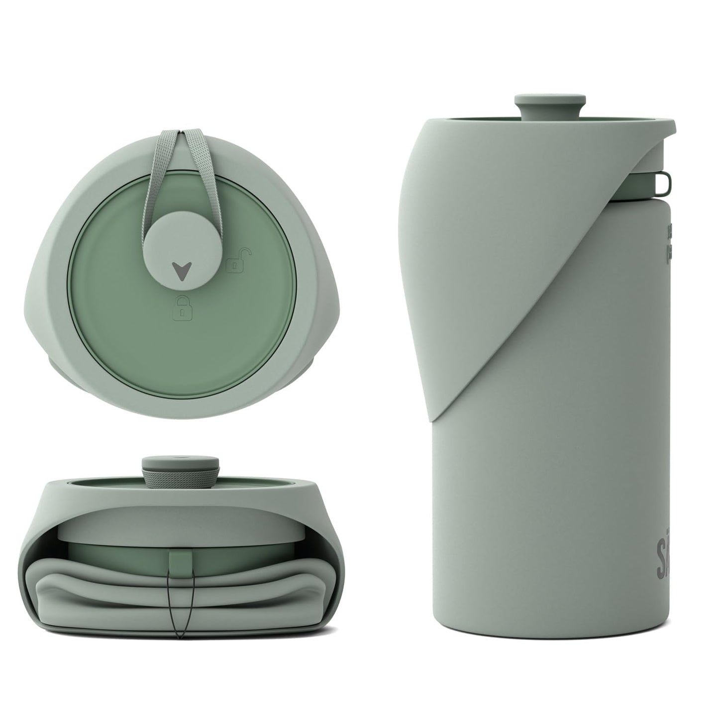 SÄKER Portable Dog Water Bottle, Collapsible Water Bottle for Dogs Perfect for Walking, Hiking and Outdoors | Works as a Portable Water Bowl | Designed in Montreal - 350ml