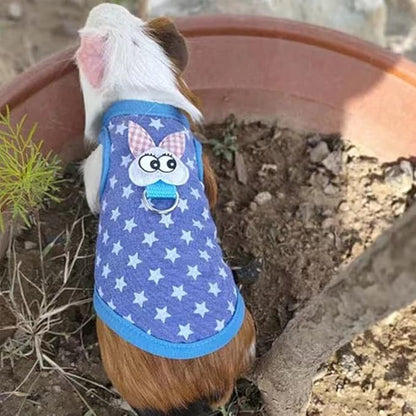 Small Animals Harness Warm Hamster Clothes Blue Guinea Pig Harness and Leash Set Small Pets Outfits for Mouse Rats Hedgehog Squirrel and Small Breeds,M