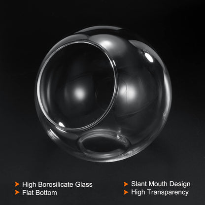PATIKIL Round Globe Terrarium Air Plant Planter, 4 Inch High Borosilicate Glass Table Decorations for Succulent, Tillandsia, Clear