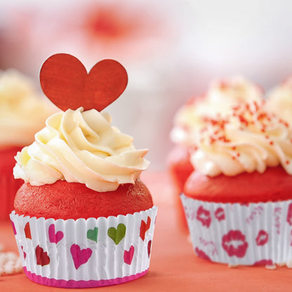 ELECLAND 600 Pcs Valentine's Day Cupcake Liners Baking Muffin Paper Cups Cases Baking Cups Wrappers Decorations for Party Supplies