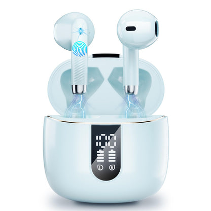 Wireless Earbud, Bluetooth 5.4 Headphones New 40H Ear Bud with LED Power Display, in-Ear Bluetooth Earbud HiFi Stereo Sound with 4 Mics, IP7 Waterproof Wireless Earphones for Android iOS, Light Green