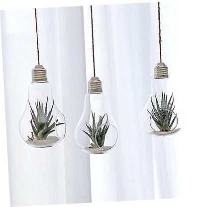 LIOOBO 2pcs Glass Succulent Vase Terrarium Container Home Decor Real Plants Indoor Wall Decor