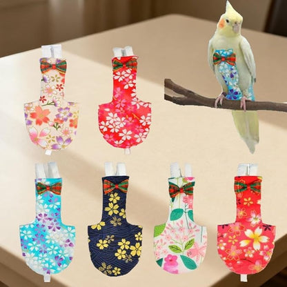 5pcs Bird Diaper Cute Printed Parrot Flight Suit Parrot Nappy Reusable Pigeon Pants Cockatiel Clothes for Parakeet Mini Macaw Budgie Canary for Indoor Outdoor - color1 S