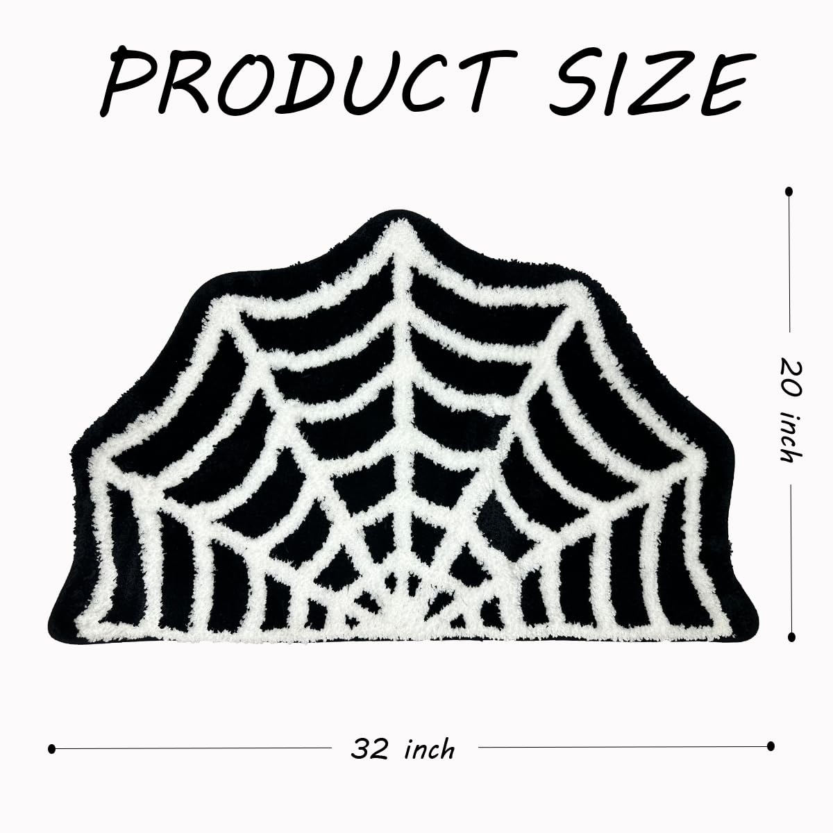 Casasphere Spider Web Bathroom Rugs, Halloween Bath Mat Non-Slip Bath Rug Machine Washable Goth Rug, 31"×20" Small Area Rugs for Front Door Bedroom Kitchen（Black）