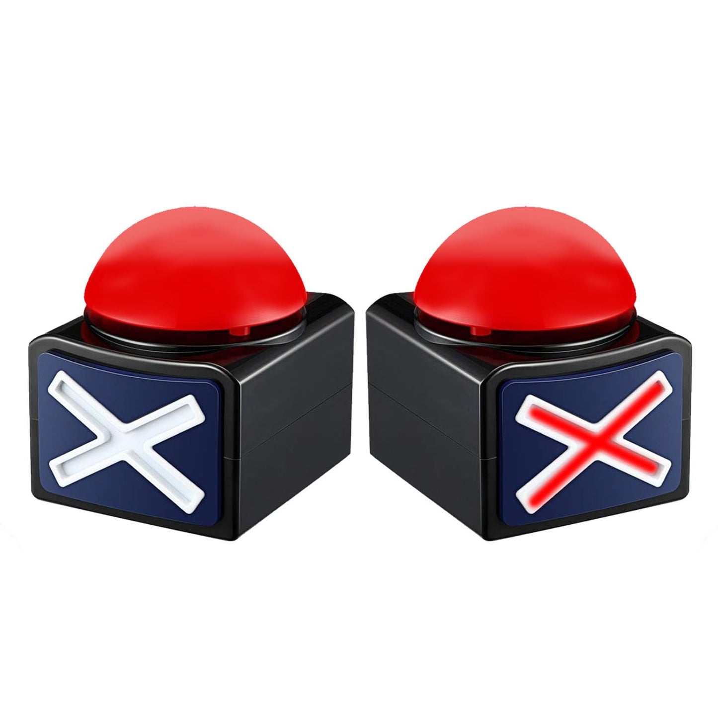 MMGGAISH 2 Pieces with Lights and Alarms Game Show Button Box, Party Competition Props gameshow Buzzer, Answer Buzzer for Game Shows, Trivia Quiz Master Buzzer for Family Competition Games