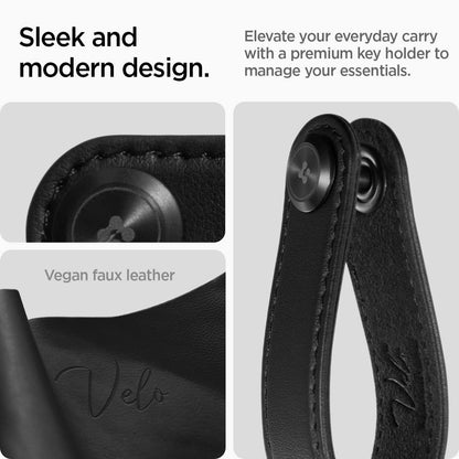 Spigen Valentinus Key Organizer, Minimalistic Compact Holder, Keychain, Keyring Up to 6 Keys - Black