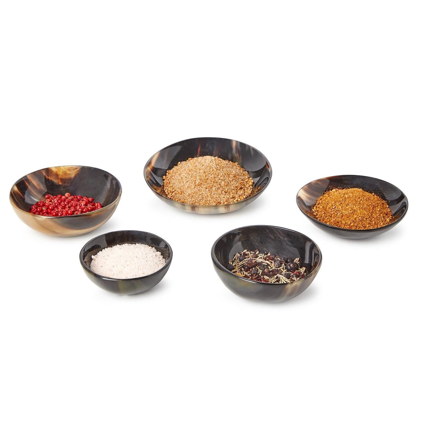 Two's Company Horn Trinket Tray Bowls, 5-Inch, Resin, Set of 5