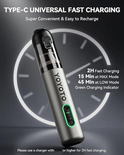 Car Vacuum, Handheld Vacuum Cordless with 21000Pa Powerful Suction & 3 Modes, 4-in-1 Portable Hand Held Mini Vacuum Cleaner Rechargeable, Ultra Light for Car Home Office (Silver)