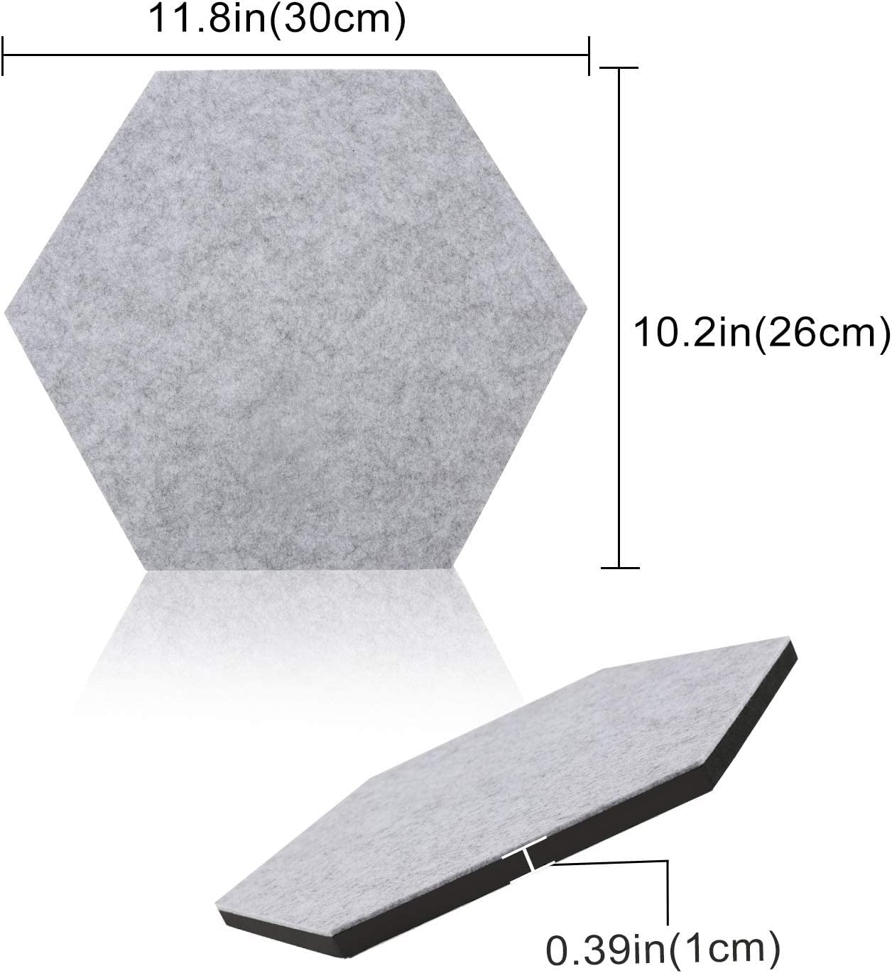 SEG Direct Hexagon Felt Cork Board Tiles, Self Adhesive Bulletin Board Large Felt Cork Boards for Walls Office with Push Pins 11.8 x 10.2 in, 5PCS(Orange/Ivory/Gray)