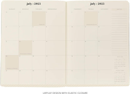 18 Month Planner/Calendar by Graphique, July 2025 – Dec. 2026 Green Floral Monthly Planner, Holidays, Notes Pages, 8” x 10”