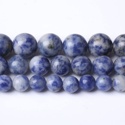 36PCS 10MM Natural Sodalite Beads Round Loose Stone Beads for Jewelry Making DIY Energy Stone Healing Power Bracelet 15"