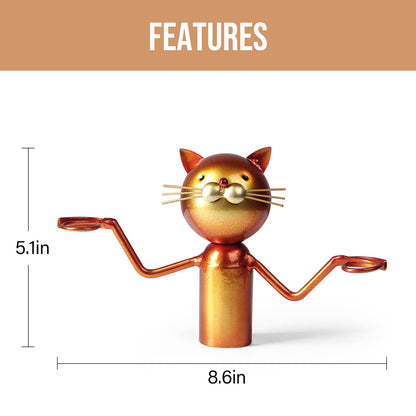 Drincarier Cat Decor Wine Holder Wine Rack Wine Bottle Holder Wine Cat, Gift for Halloween and Christmas,Cat Gifts for Cat Lovers………… (Cat Glass Holder)