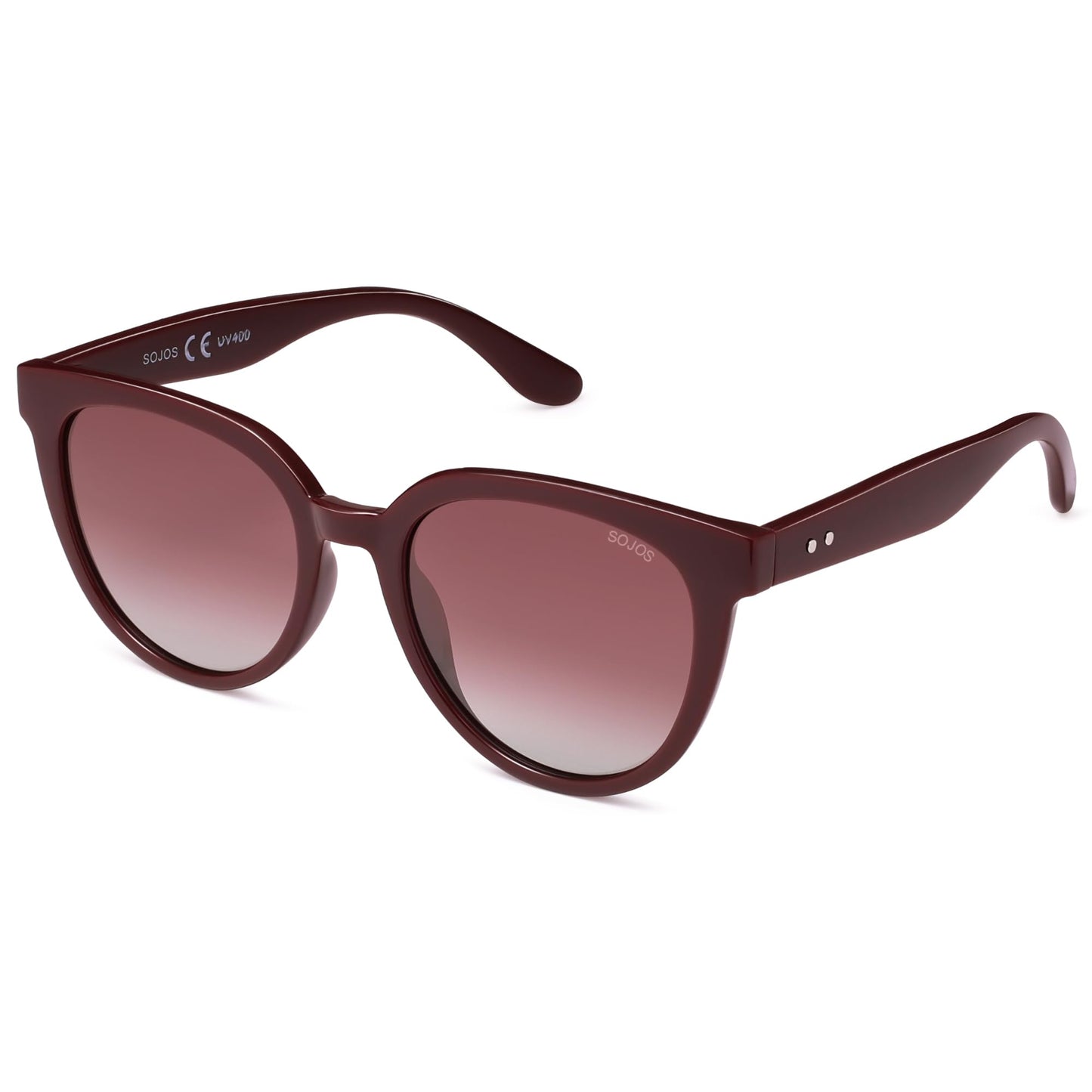 SOJOS Trendy Cat Eye Round Polarized Sunglasses for Women Fashion UV Protection Sunnies Sunglasses SJ2175