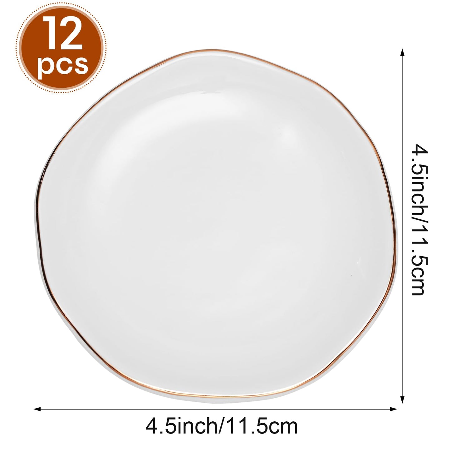 Shappy 24 Pcs Ceramic Ring Dish Bulk 4.5 in Small Jewelry Tray Porcelain Trinket Dish for Women Wedding Birthday Gifts(4.5 Inch,Round)