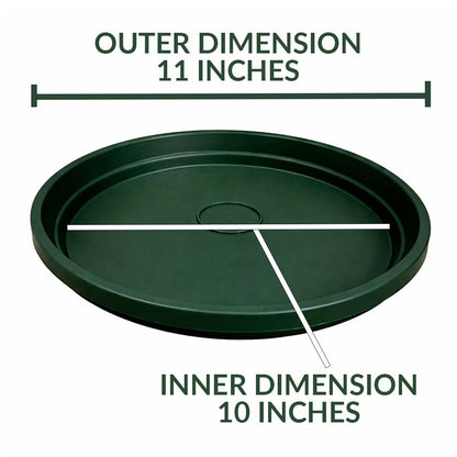 smart spring 10 Inch Plant Pot Tray USA Made – Durable Plastic Flower Pot Saucer – Plant Water Catcher for Indoor Outdoor Garden (6, Deep Forest)
