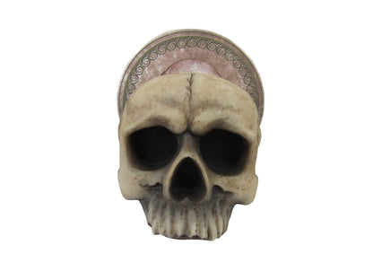 DWK Decorative Skull Holder with Drink Absorbent Coasters | 4 Piece Coasters for Drinks Absorbent with Holder Set | Goth Kitchen Accessories and Skull Bar Decor - 5"…