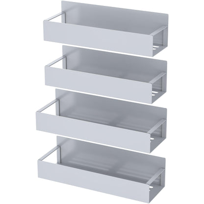 Metal 4 Pack Magnetic Spice Storage Rack Organizer for Refrigerator and Oven, Black Fridge Organizers and Storage