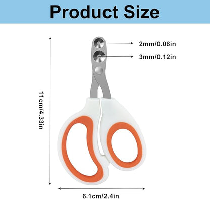 Cat Nail Clippers, Pet Nail Clippers, Cat Claw Trimmers, 2mm & 3mm Circular Cutting Holes for Small Animals Such as Birds, Bearded Dragon, Hamsters, Rabbits, Hedgehogs, Guinea Pigs (Orange)
