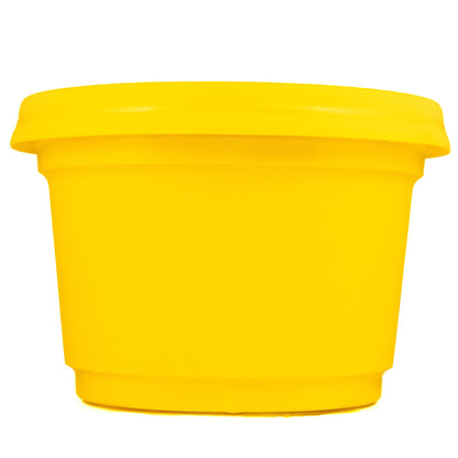 Austin Planter Single Pot with Saucer, 9 inch Yellow, Plastic Flower Pot with Saucer, Seedlings Planter, Nursery Planter, Colorful Flower Planter, Seed Starting Pot