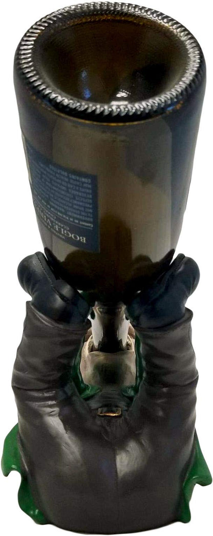 DWK Frankenstein Wine Bottle Holder | Countertop Rack Wine Holders | Horror Kitchen Wine Decorations Theme Sets | Cute Goth and Cool Mom Gifts - 10.5"