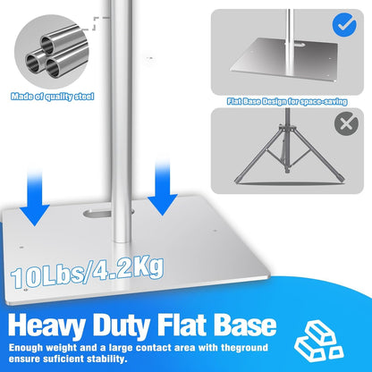 OPYRET Pipe and Drape Backdrop Stand Kit Backdrop Stand for Parties 10ftx10ft Adjustable Photo Backdrop Stand Heavy Duty Background Stand for Wedding Banquet Decorations Silver