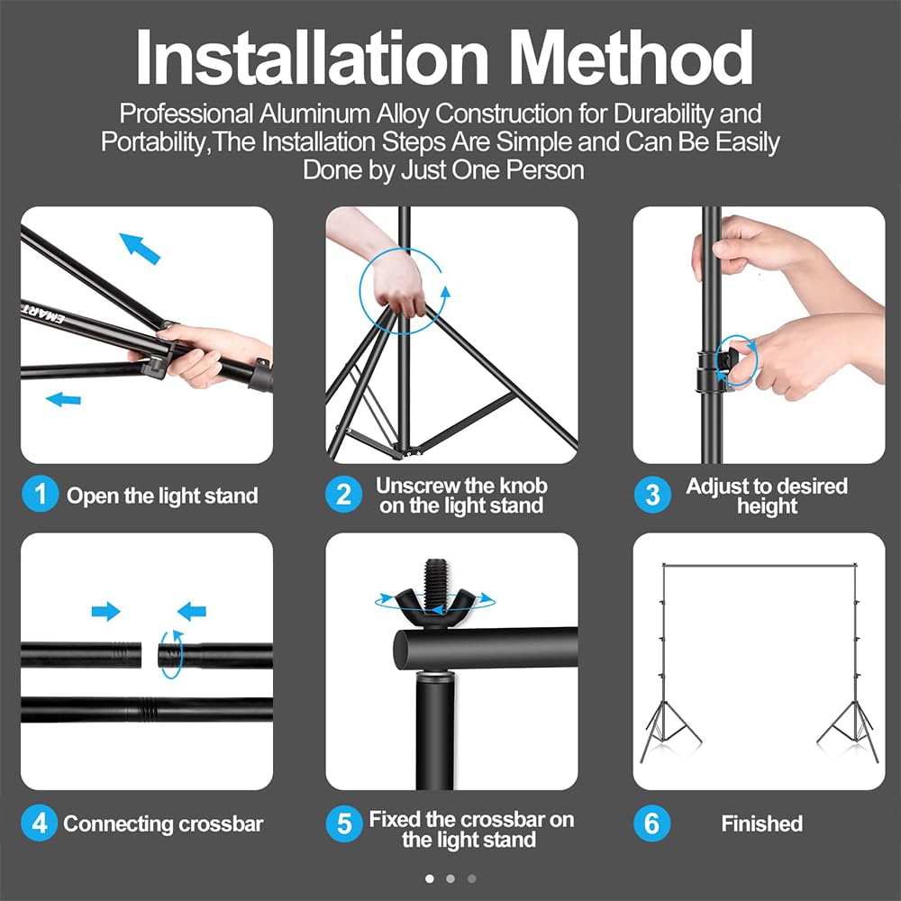 EMART Photo Backdrop Stand kit, 10 x 12 ft Back Drop Adjustable Frame for Photography, Photoshoot Banner Background Support Holder for Parties Dectoration