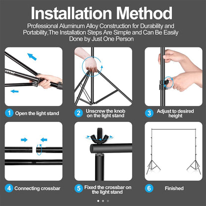 EMART Photo Backdrop Stand kit, 10 x 12 ft Back Drop Adjustable Frame for Photography, Photoshoot Banner Background Support Holder for Parties Dectoration