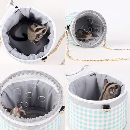 La La Pet® Creative Hamster Carrier Bag with Adjustable Chain Small Pet Travel Bag Sugar Glider Carrier Bag Hedgehog Carrier Bag Guinea Pig Carrier Bag for Outdoor Use