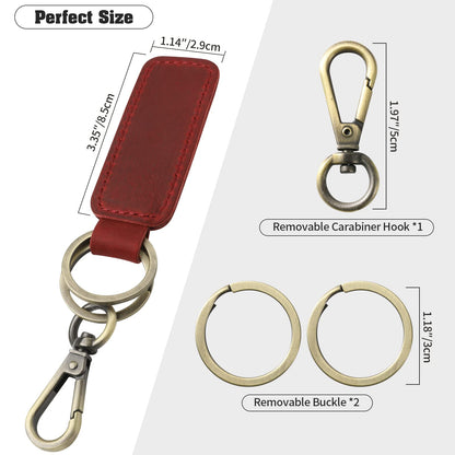 Jack&Chris Genuine Leather Car Keychain, Universal Key Fob Keychain, Leather Key Chain Holder for Men and Women, JC306…