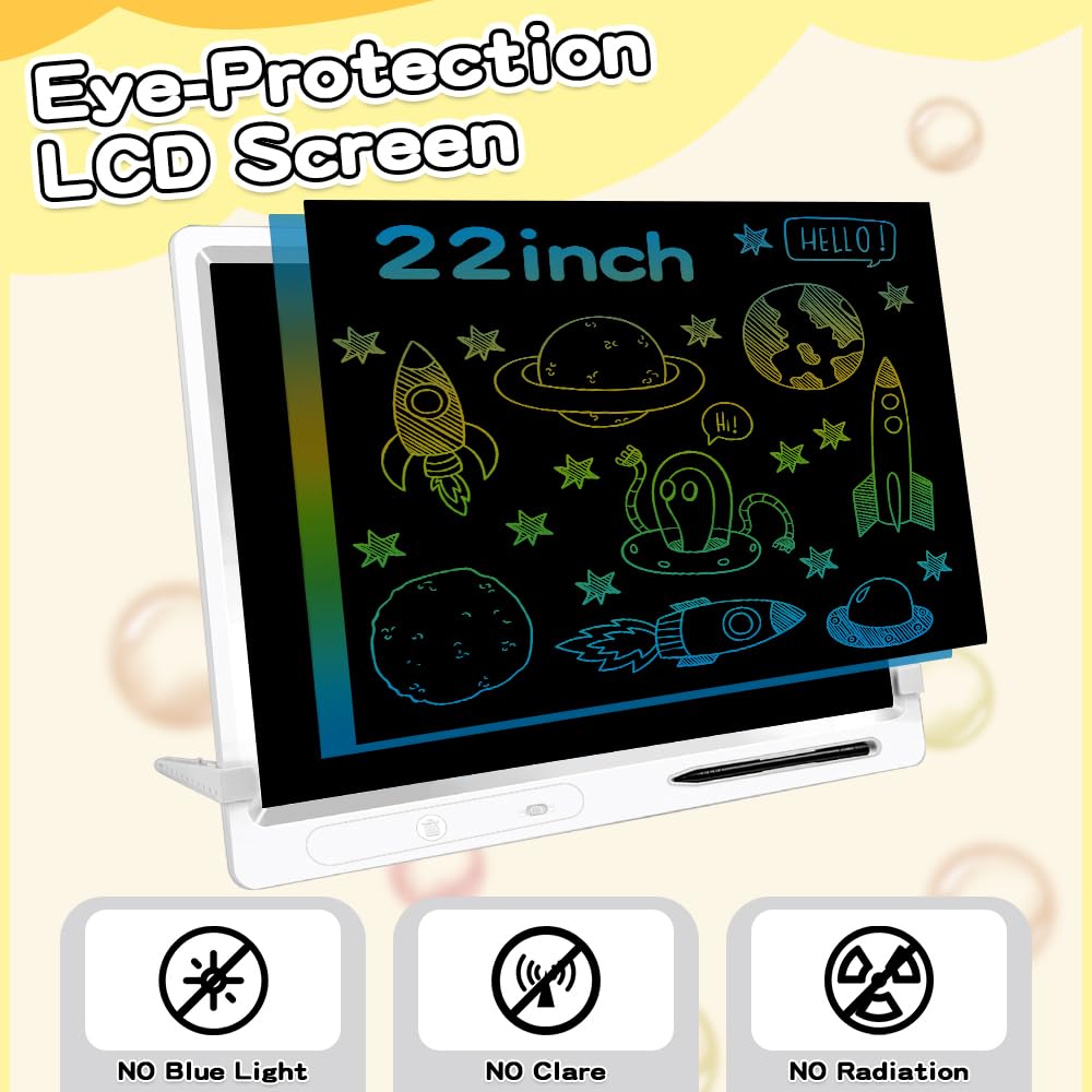 22 inch LCD Writing Tablet, Large Doodle Board for Kid with 2pens and Adjustable Bracket,Educational Learning Toys Christmas Birthday Gifts for Kids Adults Home School