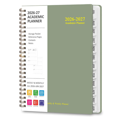 Planner 2026-2027, Weekly and Monthly Academic Planner, July 2026 - June 2027, Hardcover Calendar Agenda Book for School Year Planning, School Supplies for Teacher and Student, Letter Size(8.5'' x 11'')