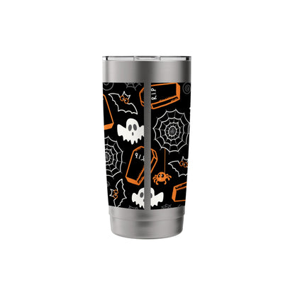 Ghost Spider Web Black Halloween Travel Cup Bottle Spooky Stainless Steel Insulated Tumbler