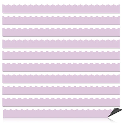 30 Pcs Magnetic Borders for Classroom Whiteboard - Light Purple Magnetic Bulletin Board Border Set - Scalloped Chalkboard Border Strips for Teachers, Parents, DIY Home,School & Office Decoration