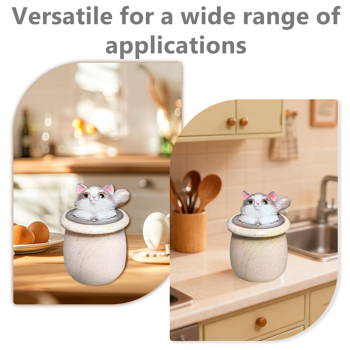 Terramason Marble Jar Cat Storage Container with Removable Lid Brown Candy Miscellaneous Goods Canister Home Decor Gift