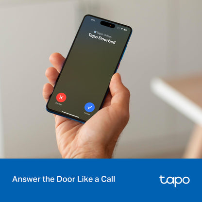 Tapo Smart Video Wireless Doorbell Camera - 2K, 160° Ultra-Wide View, Up to 180 Days Battery, Alexa, Google Assistant Compatible, Free AI Person Detection, IP54, SD/Cloud Storage, D205