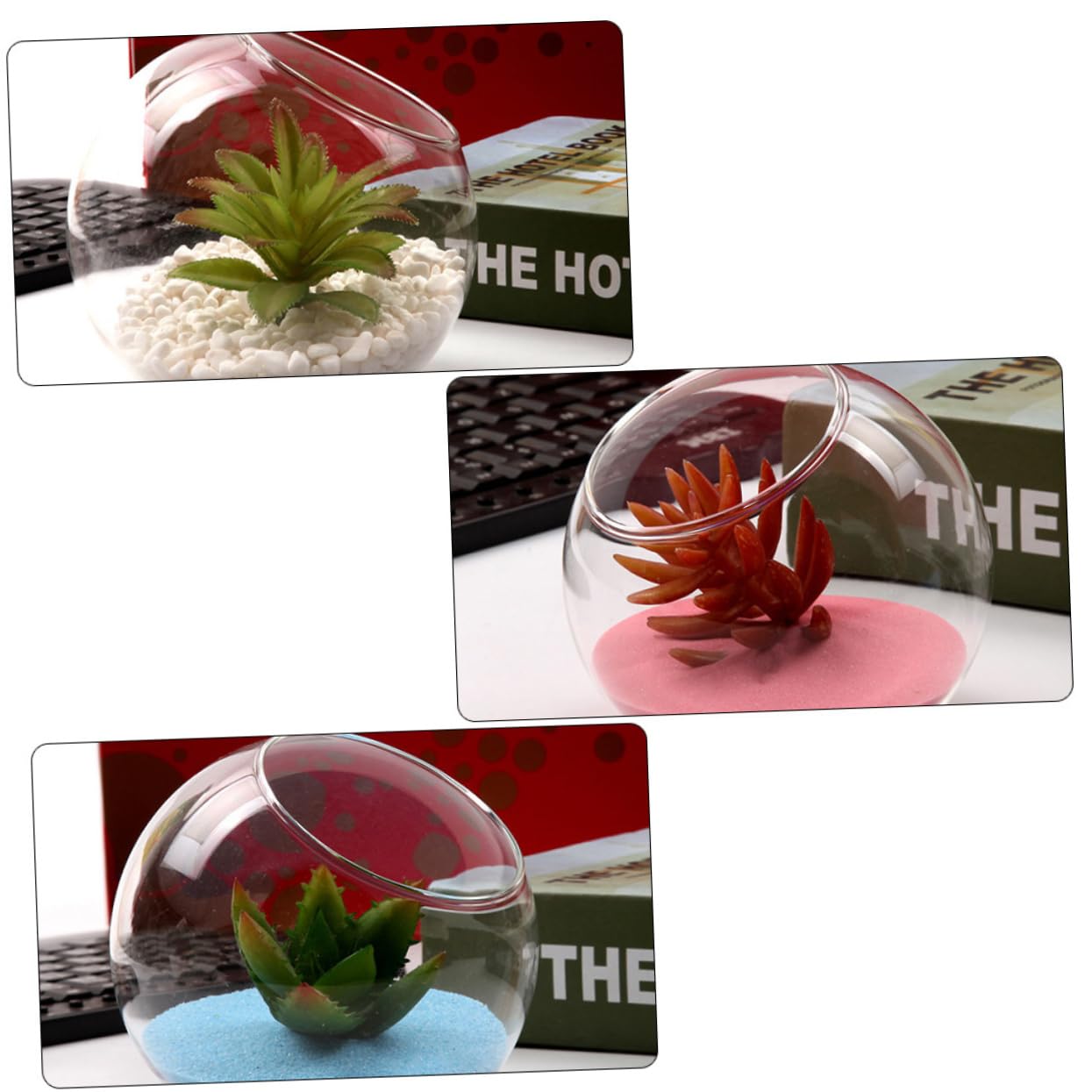 GANAZONO 2Pcs Micro Landscape Glass Bottle Terrarium Decor DIY Container for Plants Glass for Bedroom Living Office and Handmade